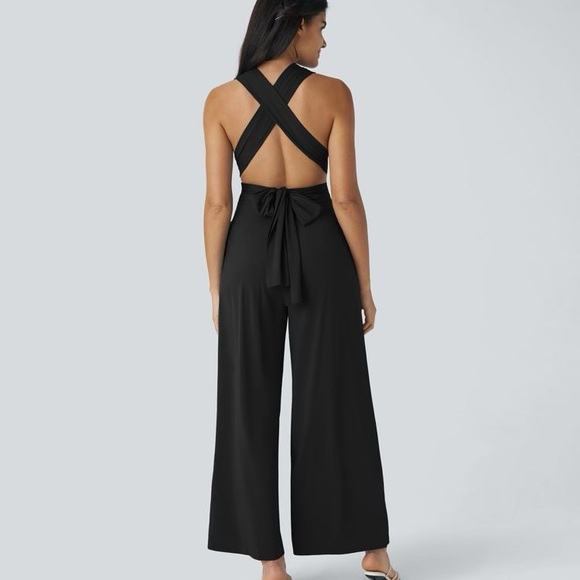 Halara Jumpsuit XS NWT Breezeful Backless Crisscross Tie Back-Versatile MSRP $55 - Picture 6 of 7